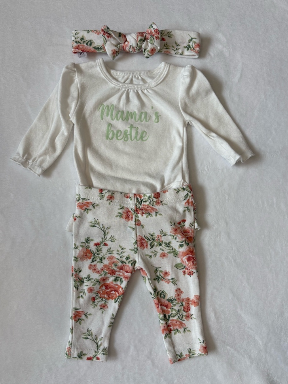Mama's Bestie Floral Baby Outfit
